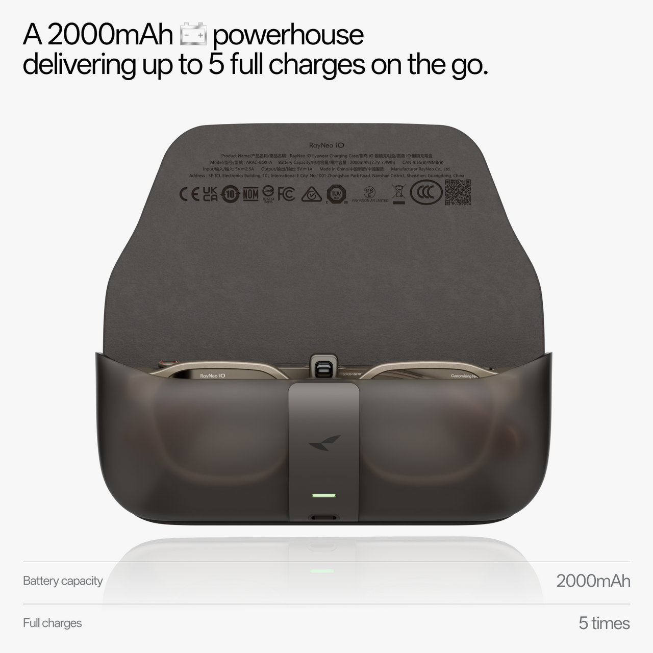 Estuche de carga para gafas RayNeo io