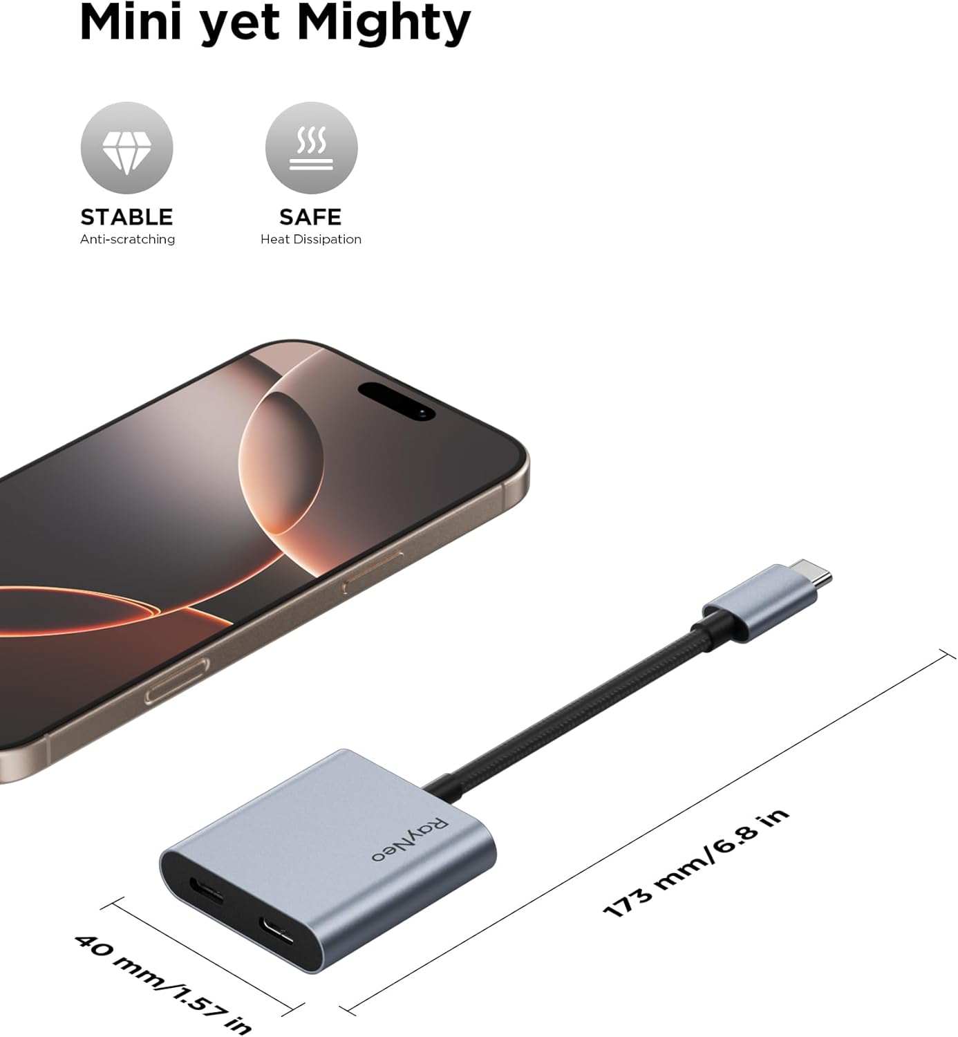 RayNeo USB-C to Glasses Charging Adapter