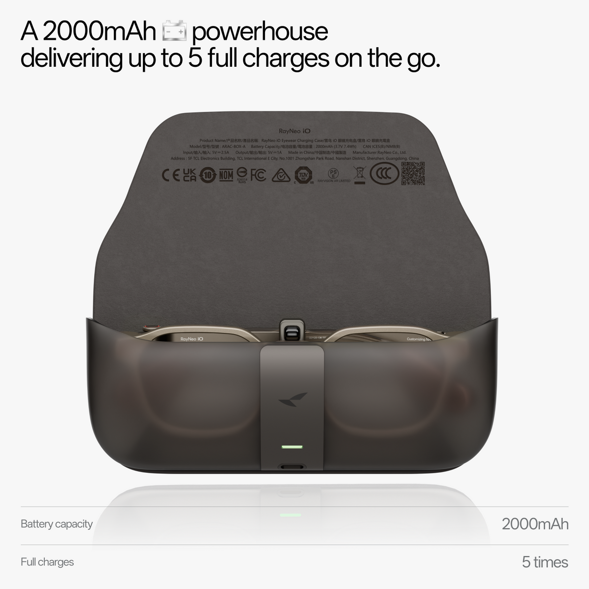 Estuche de carga para gafas RayNeo io